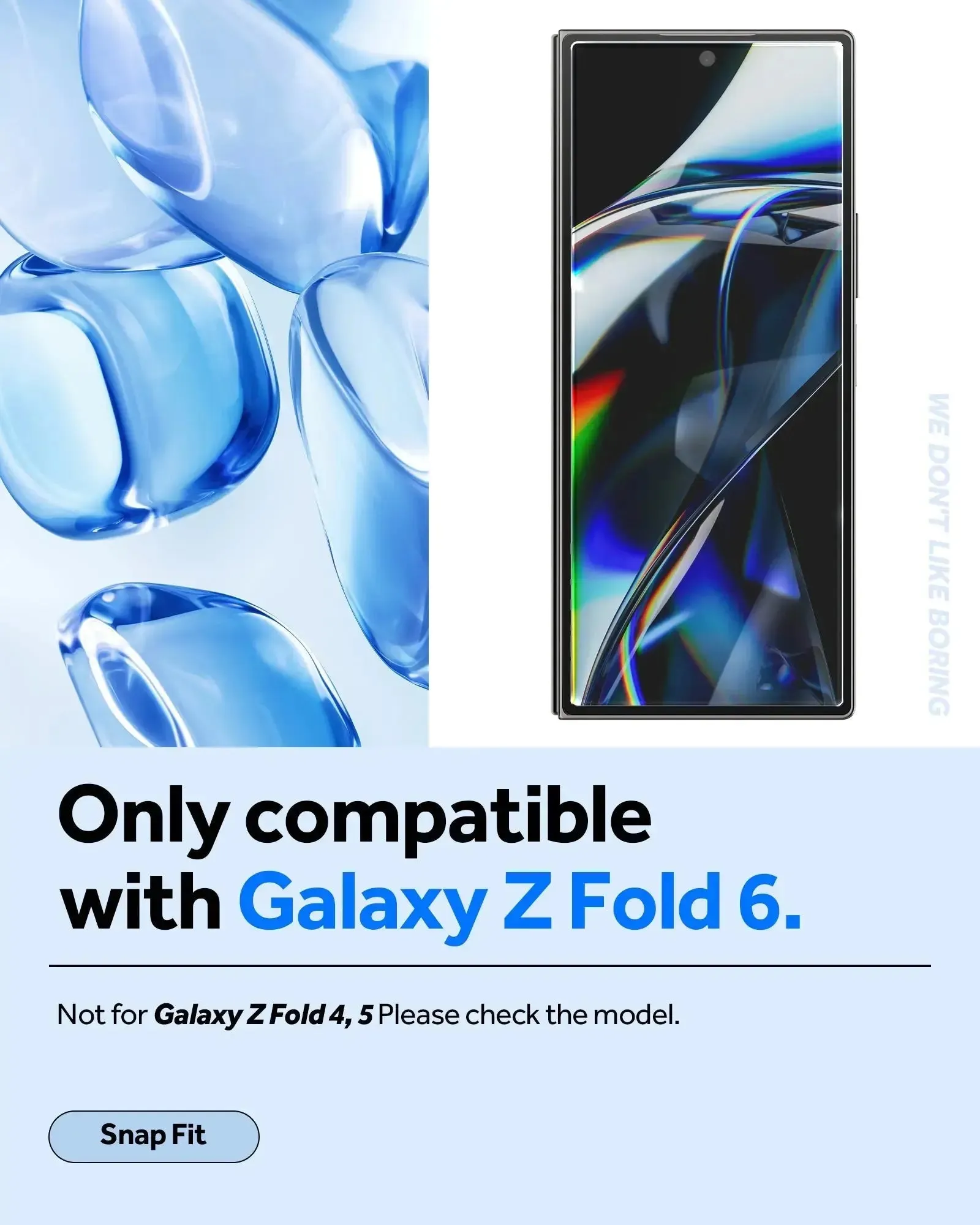 [2 Pack] Caseology Galaxy Z Fold 6 Tempered Glass Snap Fit