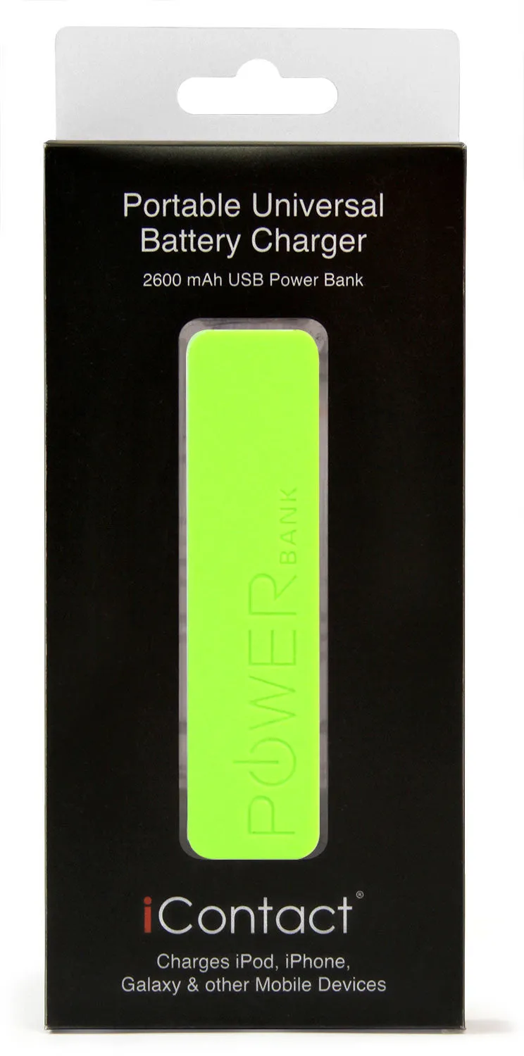 2600mAh Power Bank - Green