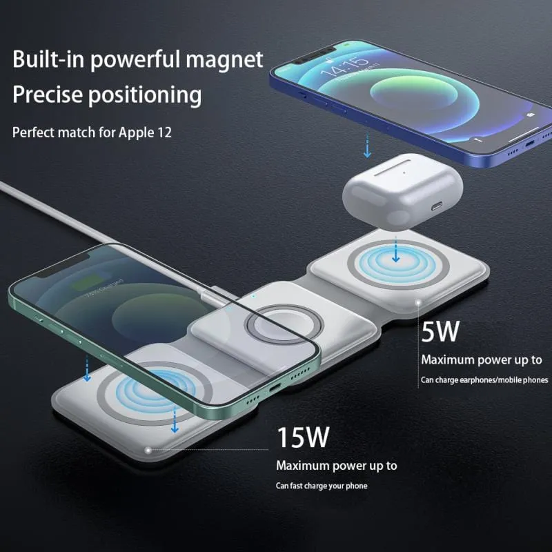 3 In 1 Foldable Wireless Charger with Plug