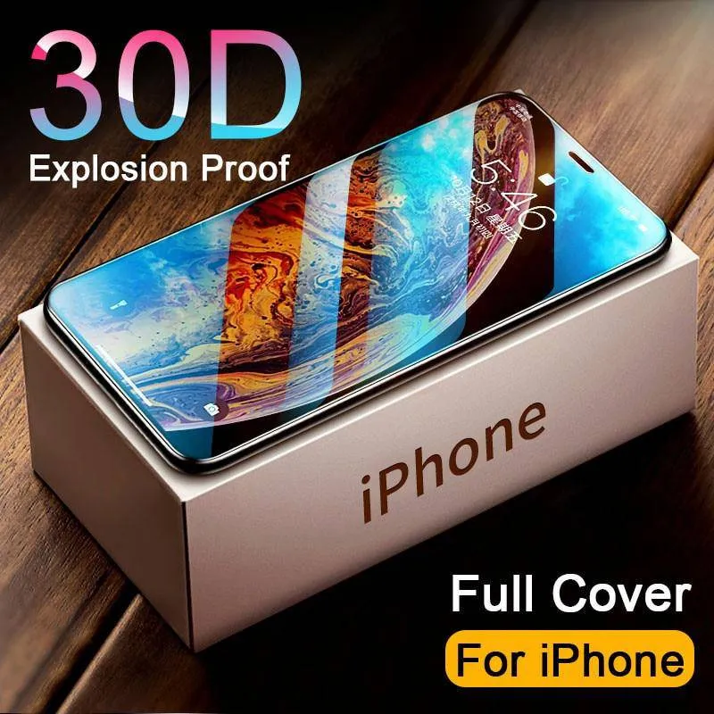 30D Curved Full Cover Tempered Glass For iphone - Various Models