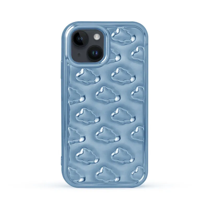 3D Cute Cloud Pattern Back Cover for Apple iPhone 15 Plus