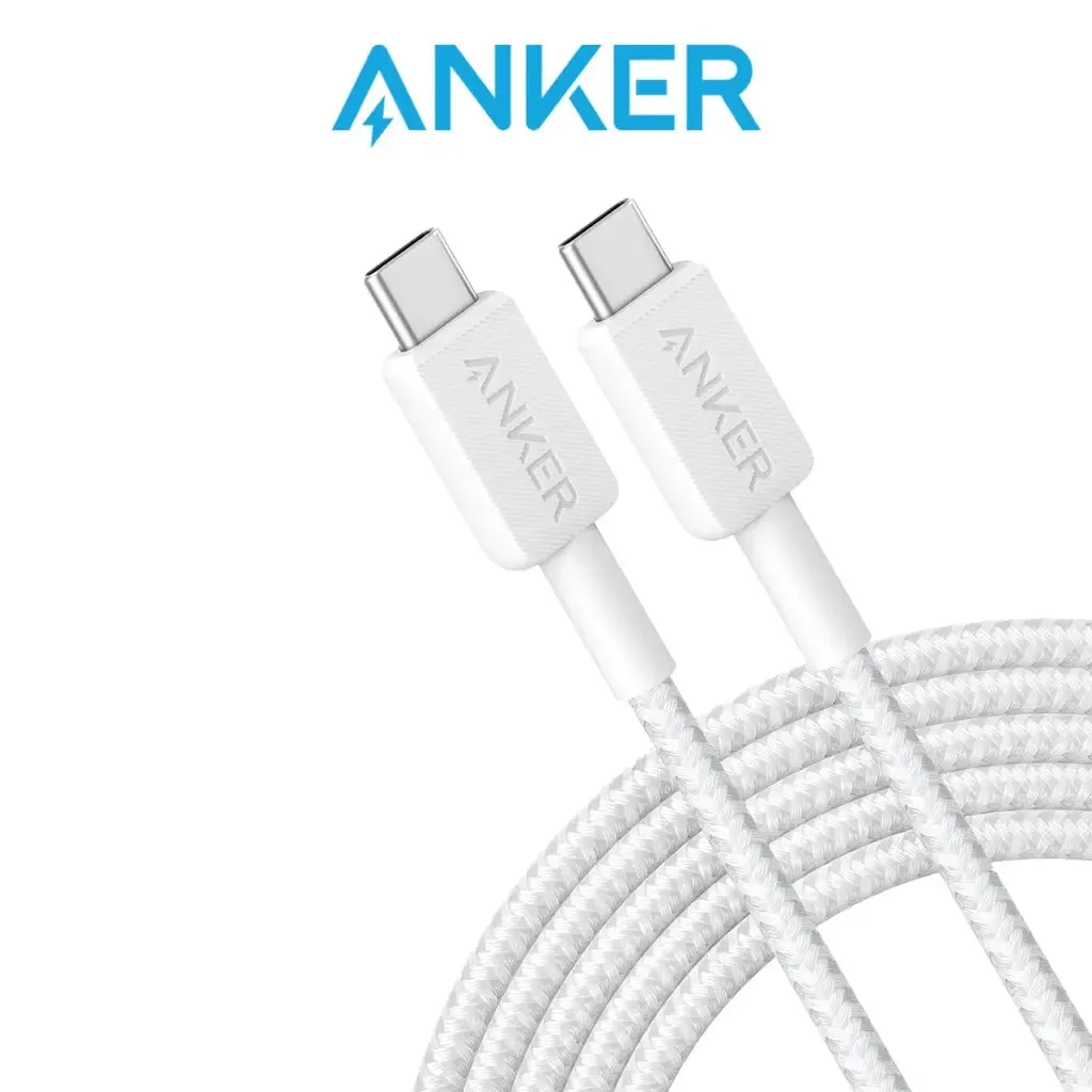 Anker 322 PowerLine USB C to USB C Braided 10ft/3m 60W Cable A81F7