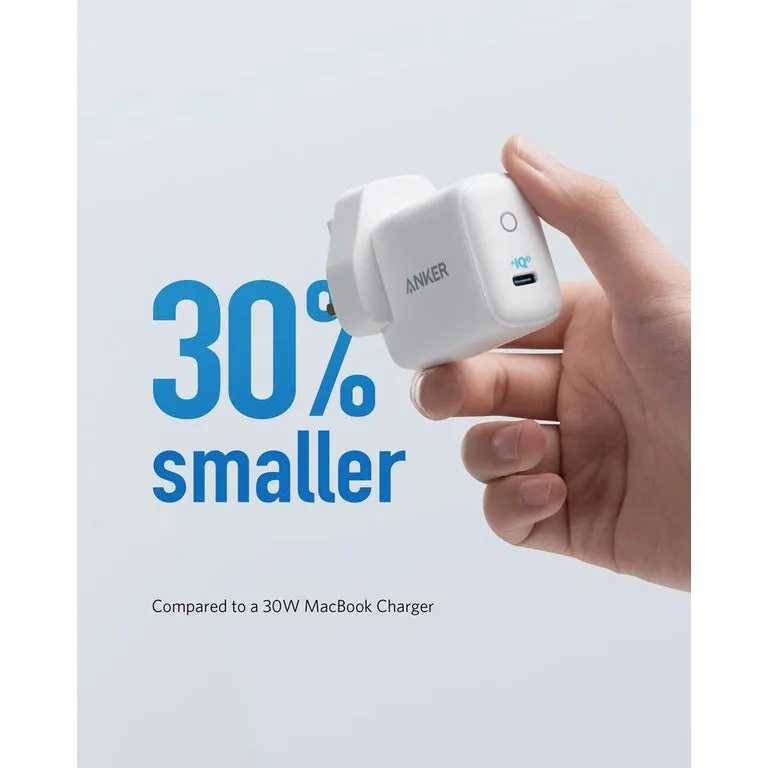 Anker A2615 30W Power IQ 3.0 USB C Charger, PowerPort III mini, Compact Power Delivery Type C Charger