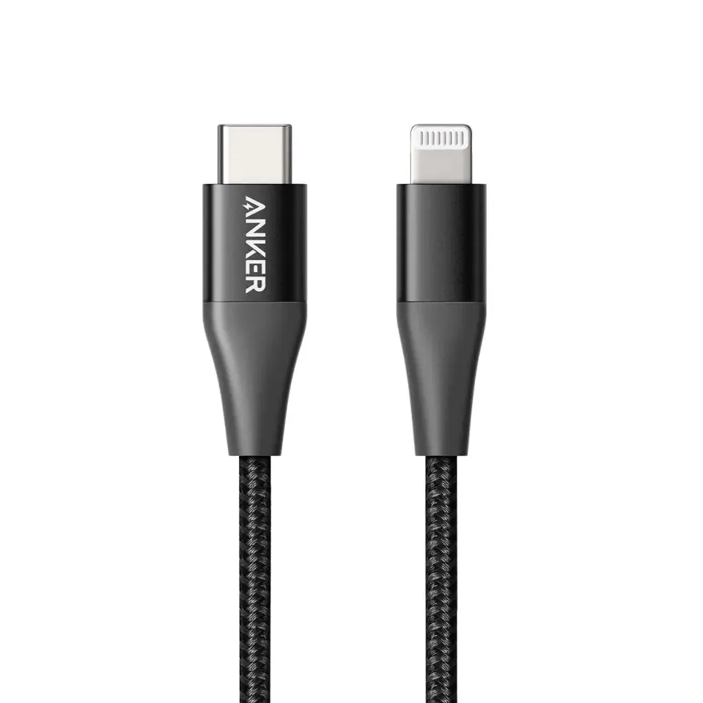 Anker PowerLine  II USB C to Lightning Cable Braided Nylon Fast Charging 3ft/0.9m Cable A8652