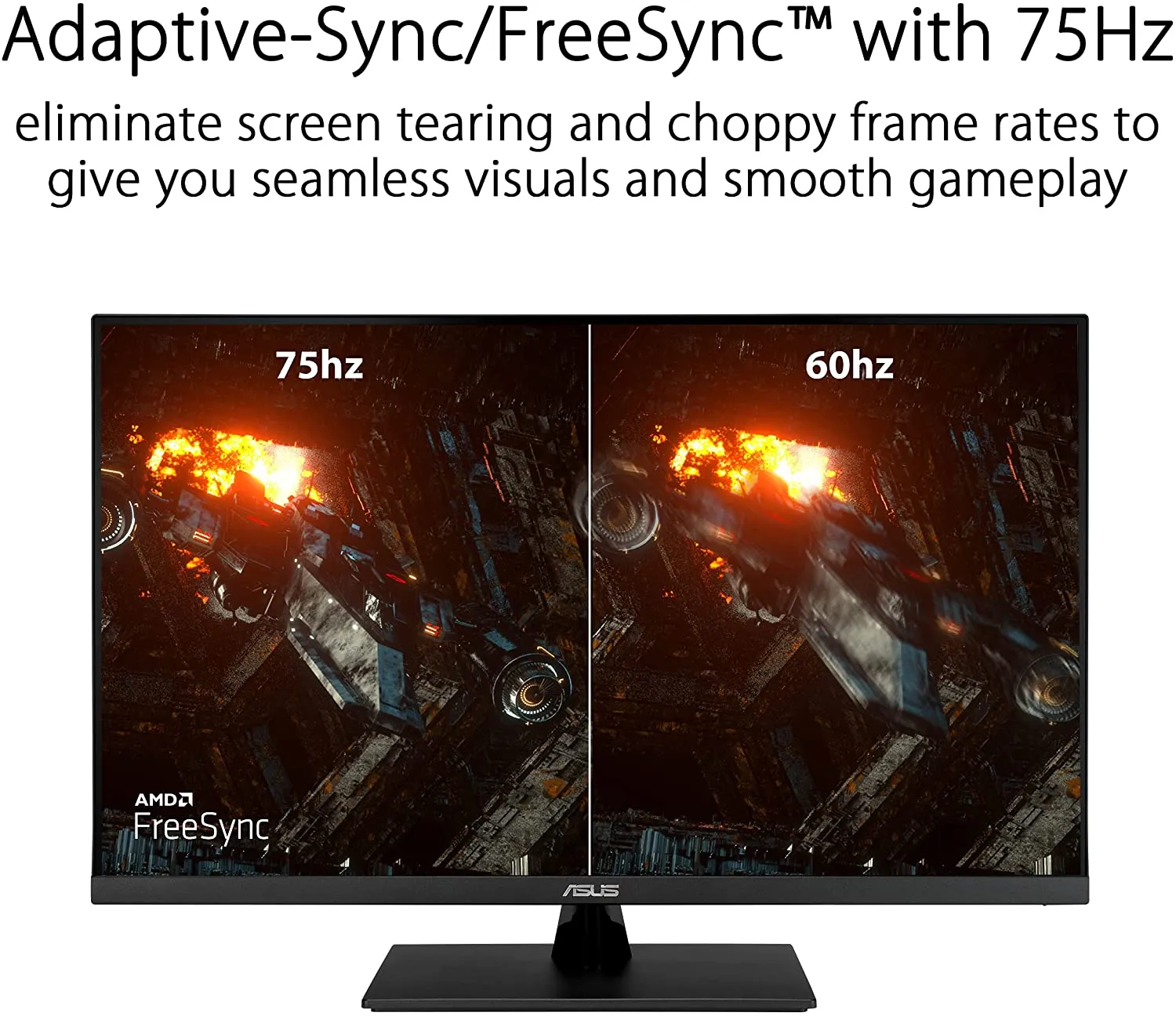 ASUS Monitor VP32AQ 31.5” 2K WQHD (2560 x 1440), IPS, 100% sRGB, HDR10, 75Hz, Speakers, Adaptive-Sync/FreeSync, Low Blue Light, Eye Care, VESA Mountable, Frameless, DisplayPort, HDMI, Tilt