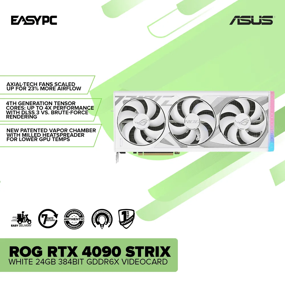 Asus ROG NVIDIA® GeForce RTX 4090 Strix white ROG-STRIX-RTX4090-24G-WHITE 24gb 384bit gddr6x videocard