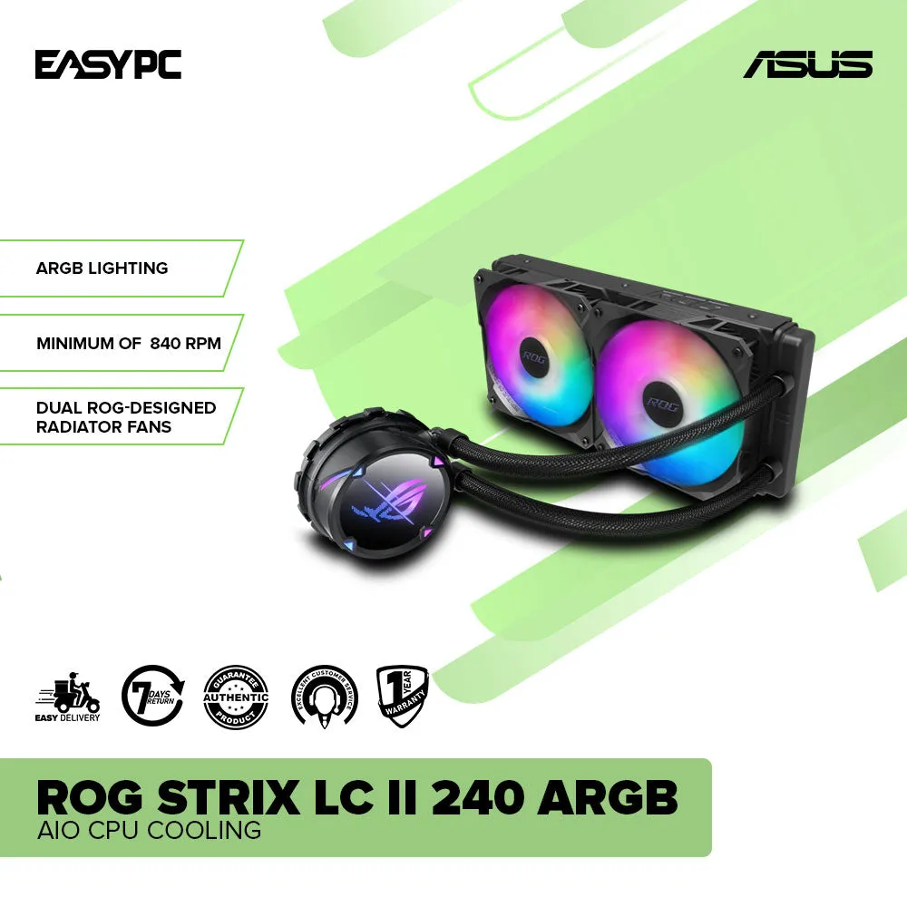 Asus ROG STRIX LC II 240 ARGB Aura Sync AIO CPU Cooling