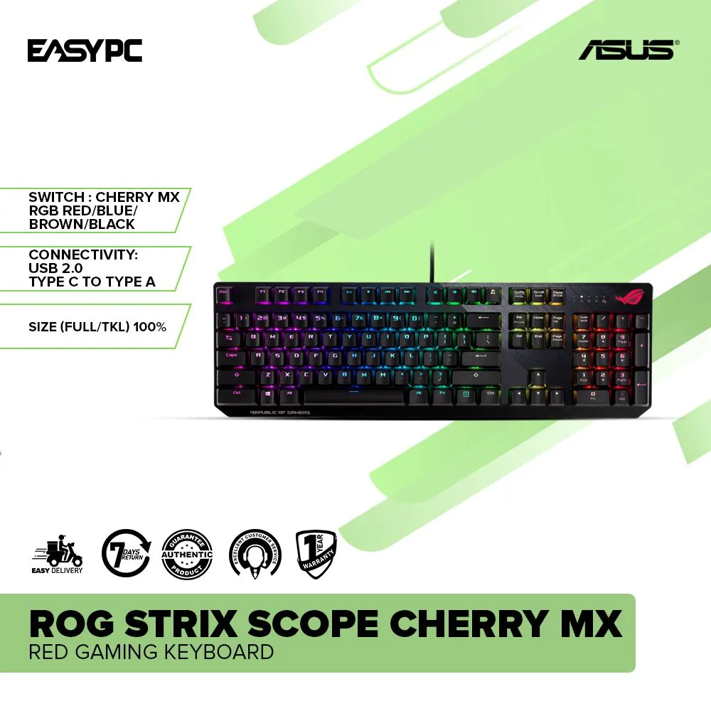 Asus ROG Strix Scope Cherry MX Red Gaming Keyboard