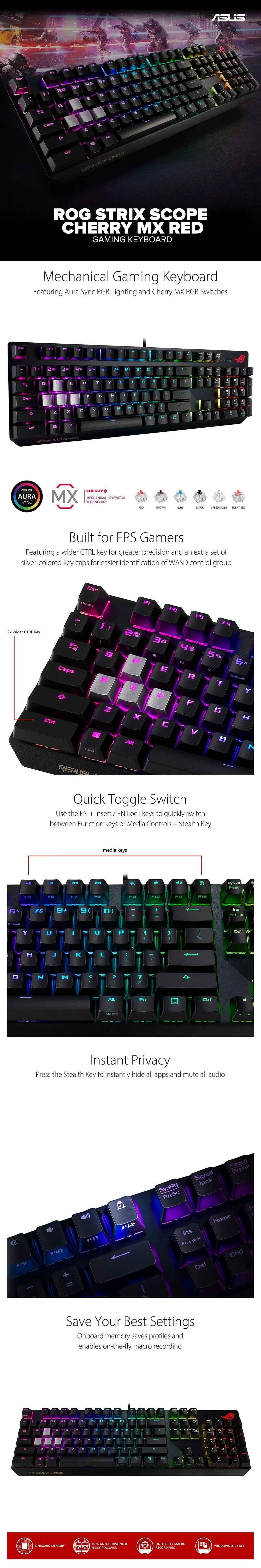 Asus ROG Strix Scope Cherry MX Red Gaming Keyboard