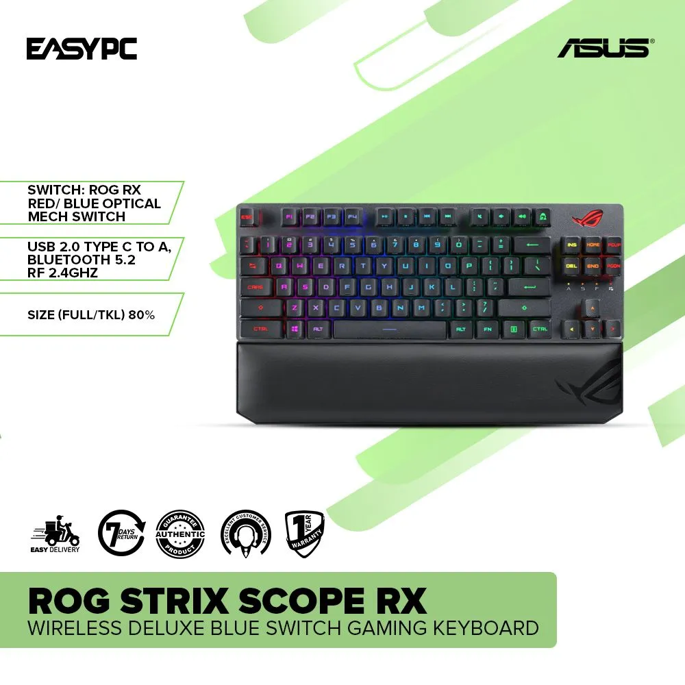 Asus ROG Strix Scope RX TKL Wireless Deluxe Blue Switch Gaming Keyboard