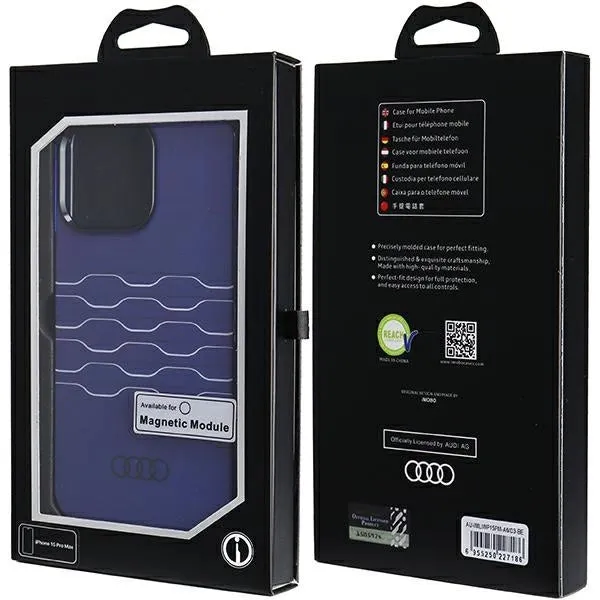 Audi IML Hard Case with MagSafe for iPhone 15 Pro Max 6.7" Blue - AU-IMLMIP15P-A6/D3-BE