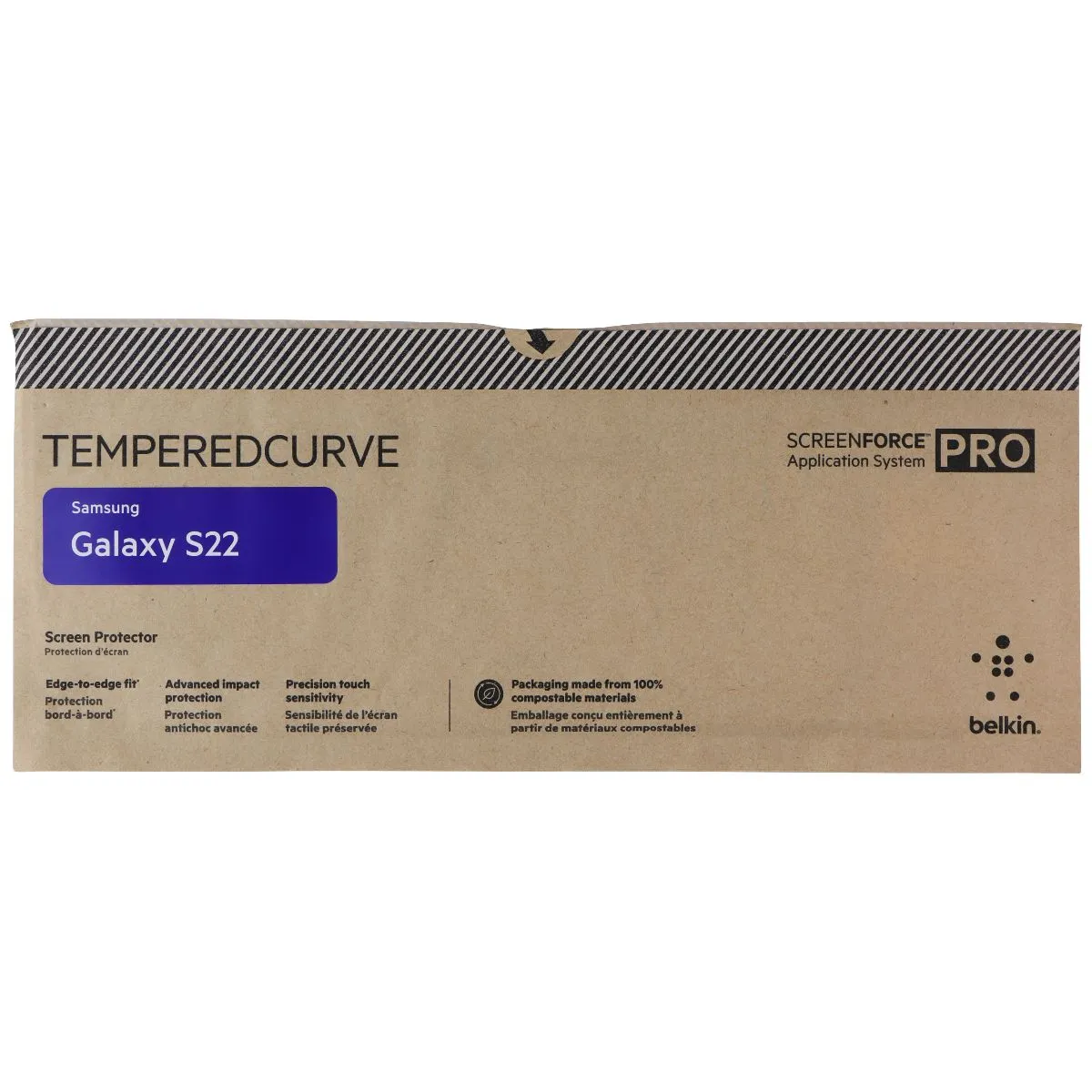 Belkin ScreenForce Pro TemperedCurve Screen Protector for Galaxy S22 - 5Pk BULK*