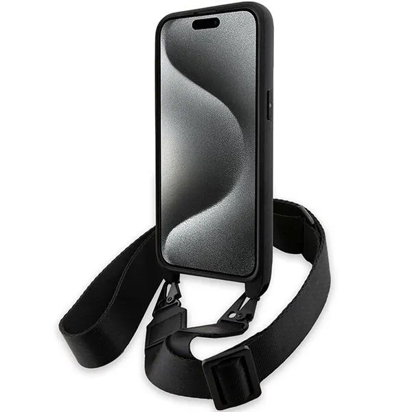 BMW M Edition Carbon Stripe with Strap Hard Case for iphone 15 Pro Max 6.7" Black - BMHCP15X23PSCCK