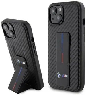 BMW M Series Hard Case Grip Stand Smooth and Carbon for iphone 15 6.1" Black - BMHCP15SGSPCCK