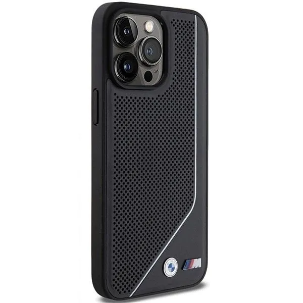 BMW Perforated Twisted Line with MagSafe Case for iphone 15 Pro 6.1" Black - BMHMP15L23PUCPK