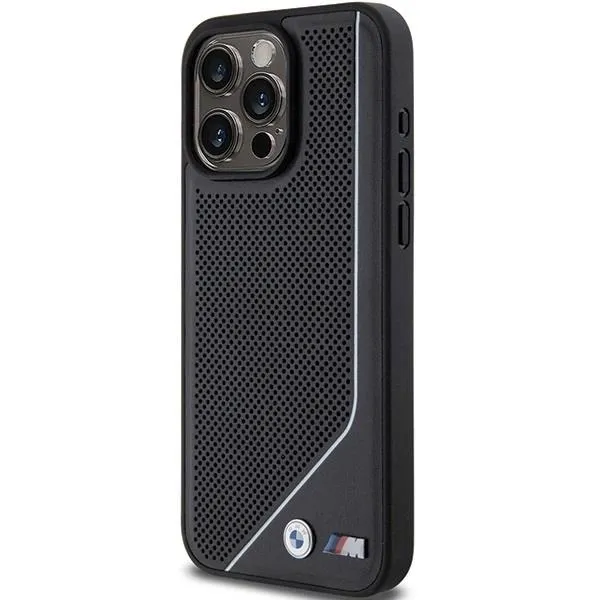 BMW Perforated Twisted Line with MagSafe Case for iphone 15 Pro 6.1" Black - BMHMP15L23PUCPK