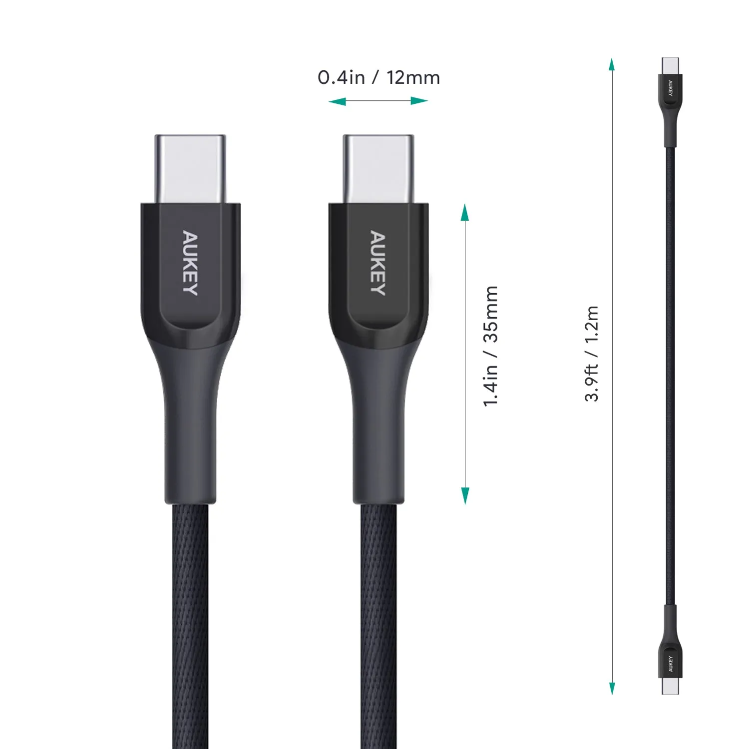 CB-AKC3 USB-C to C Cable Kevlar Core (1.2m) For Compatible Macbook, Nintendo Switch, Laptops & Mobile Phones