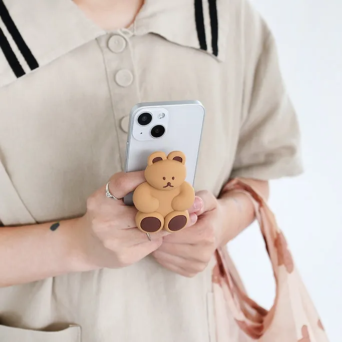 Cute Bear Griptok Cellphone Holder Tablet Stand soft Silicone 3 Step