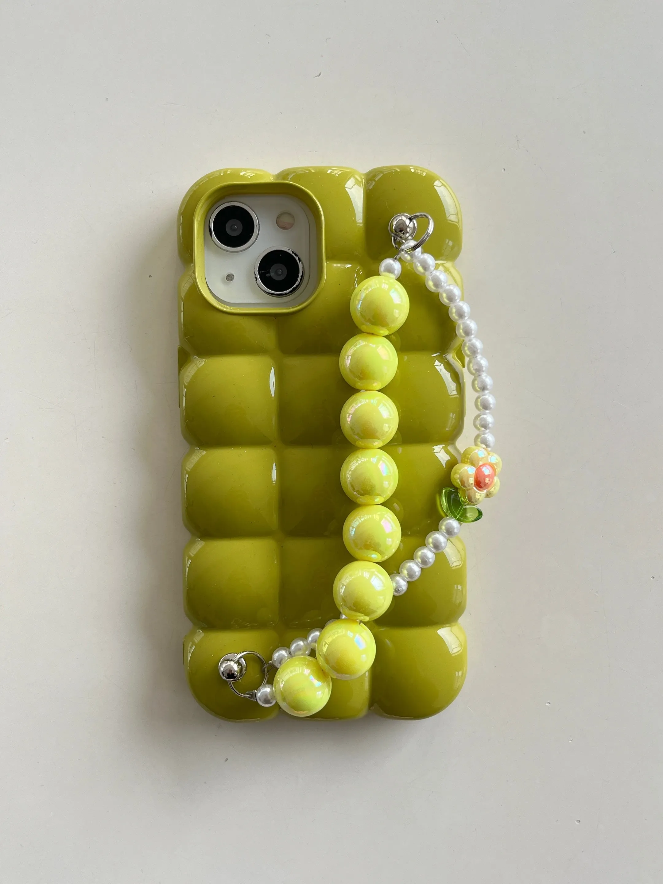 Cute Bubble Shape Silicon iPhone Case With Anti Fall Charm for iPhone