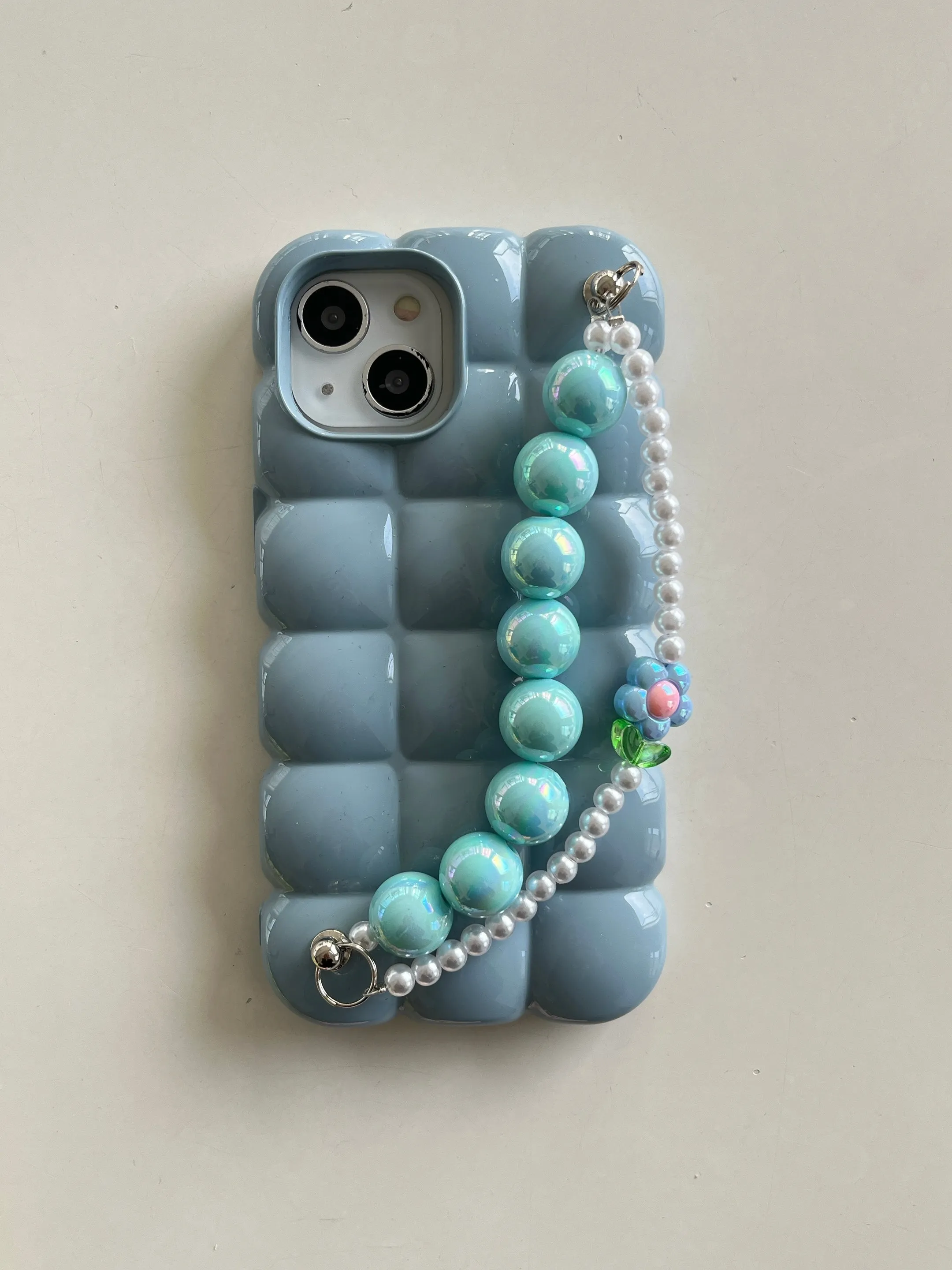 Cute Bubble Shape Silicon iPhone Case With Anti Fall Charm for iPhone