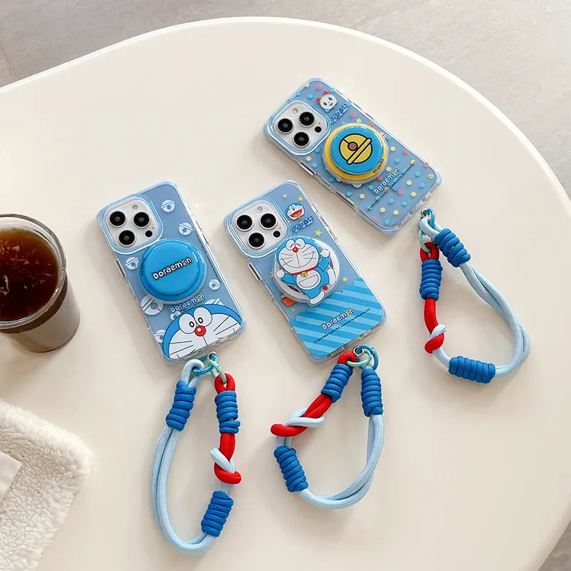 Doraemon MagSafe Shockproof Case with Lanyard & Magnetic Airbag Grip Bracket