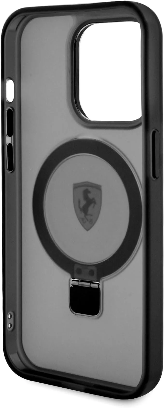 Ferrari Hardcase for iphone 15 Pro 6.1" with MagSafe & Ring Stand Black - FEHMP15LUSCAK