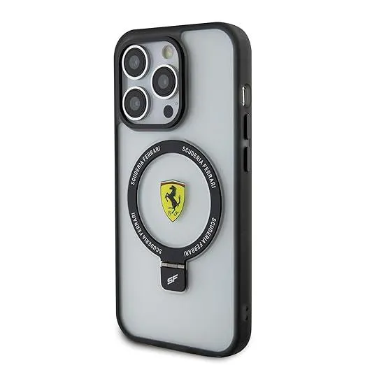 Ferrari Hardcase for iphone 15 Pro 6.1" with MagSafe & Ring Stand Transparent - FEHMP15LUSCAH