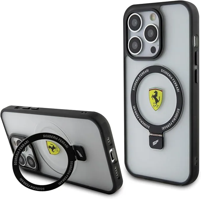 Ferrari Hardcase for iphone 15 Pro Max 6.7" with MagSafe & Ring Stand Transparent - FEHMP15LUSCAH