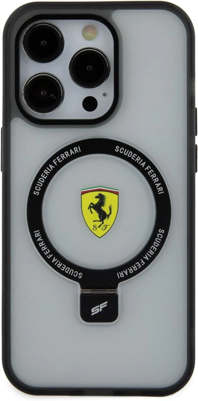 Ferrari Hardcase for iphone 15 Pro Max 6.7" with MagSafe & Ring Stand Transparent - FEHMP15LUSCAH