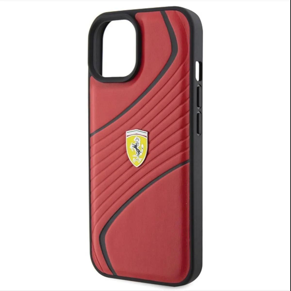 Ferrari Twist Metal Logo Case for iphone 15 6.1" Red - FEHCP15SPTWR