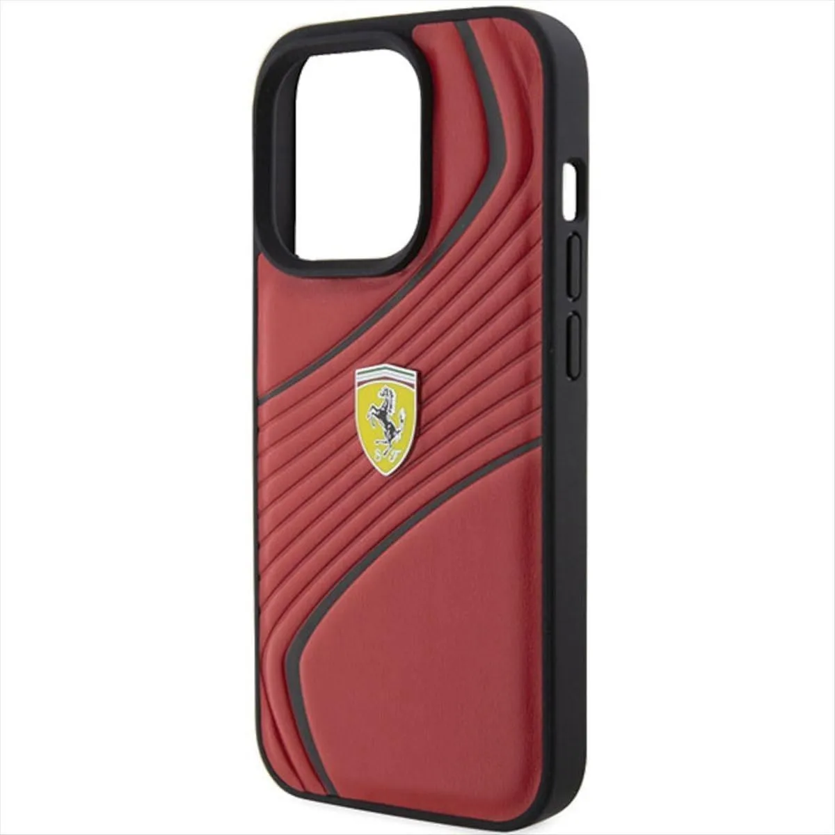 Ferrari Twist Metal Logo Case for iphone 15 Pro 6.1" Red - FEHCP15LPTWR