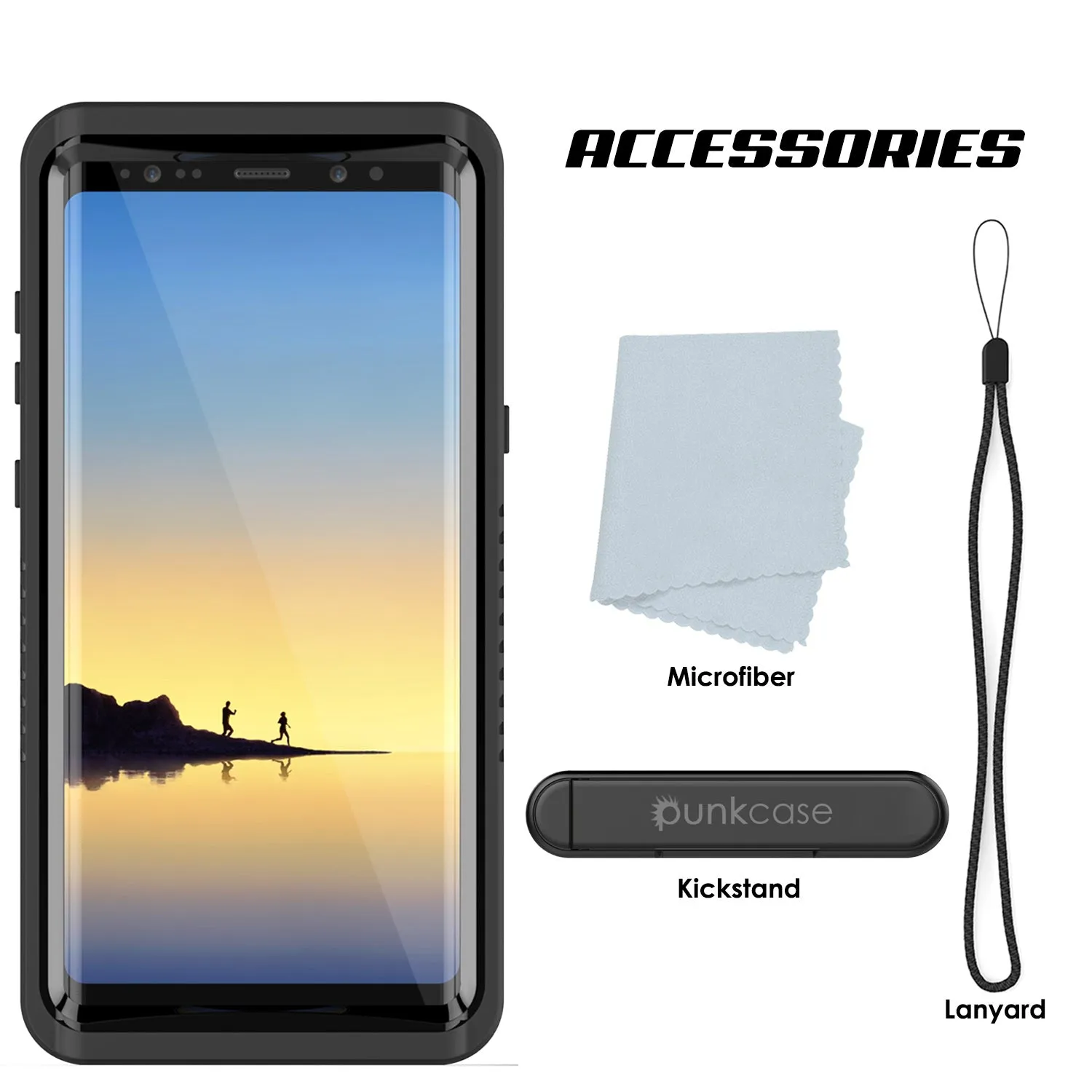 Galaxy Note 8 Anti-Shock Screen Protector Slim-Fit Case [Black]