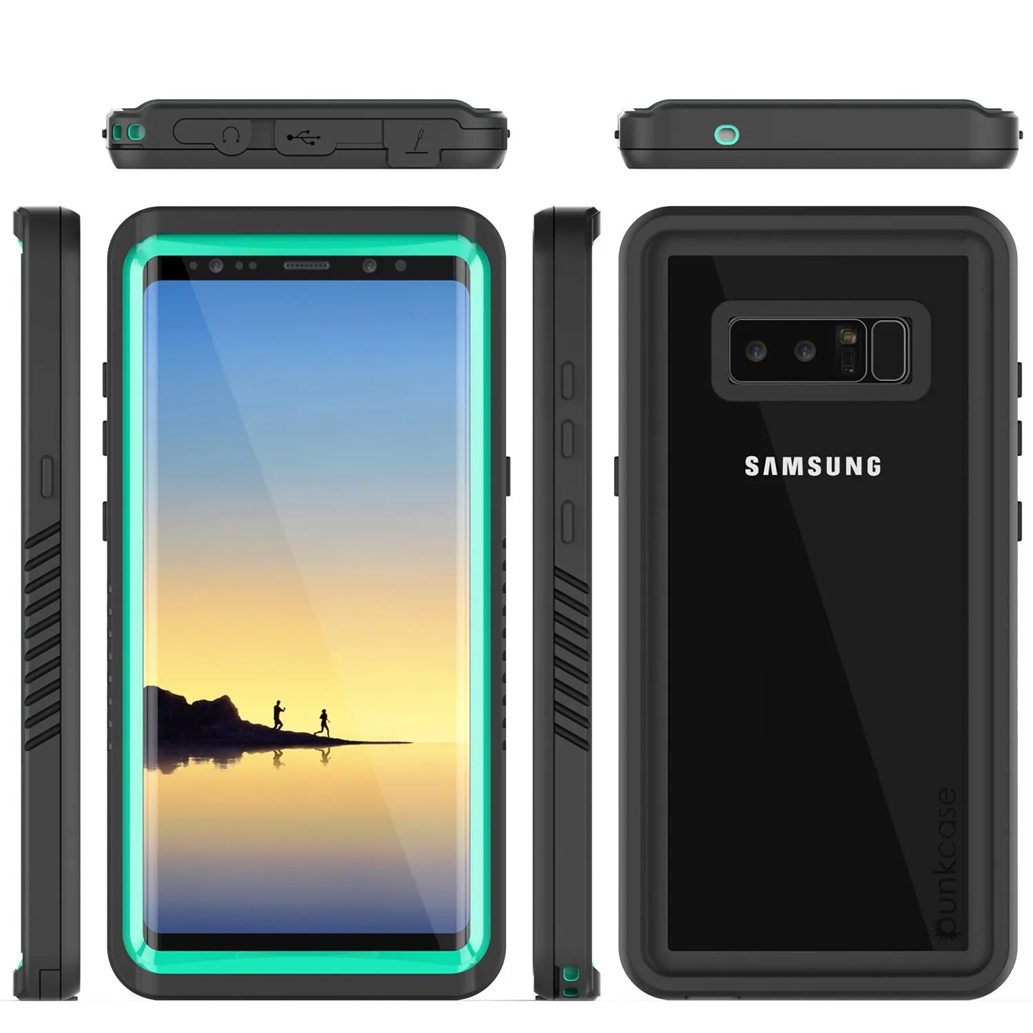 Galaxy Note 8 Anti-Shock Screen Protector Slim-Fit Case [Teal]