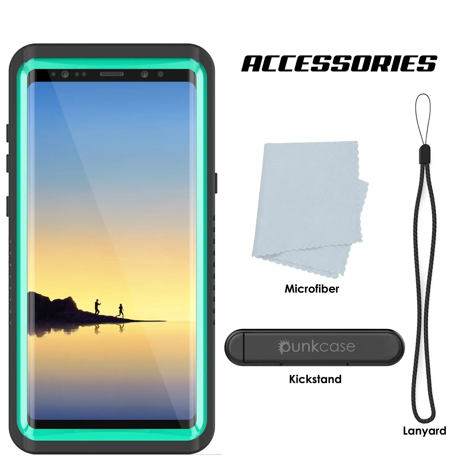 Galaxy Note 8 Anti-Shock Screen Protector Slim-Fit Case [Teal]