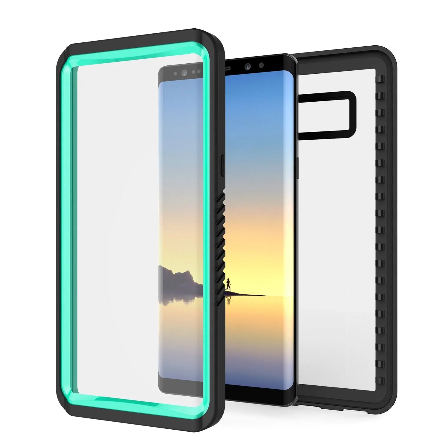 Galaxy Note 8 Anti-Shock Screen Protector Slim-Fit Case [Teal]