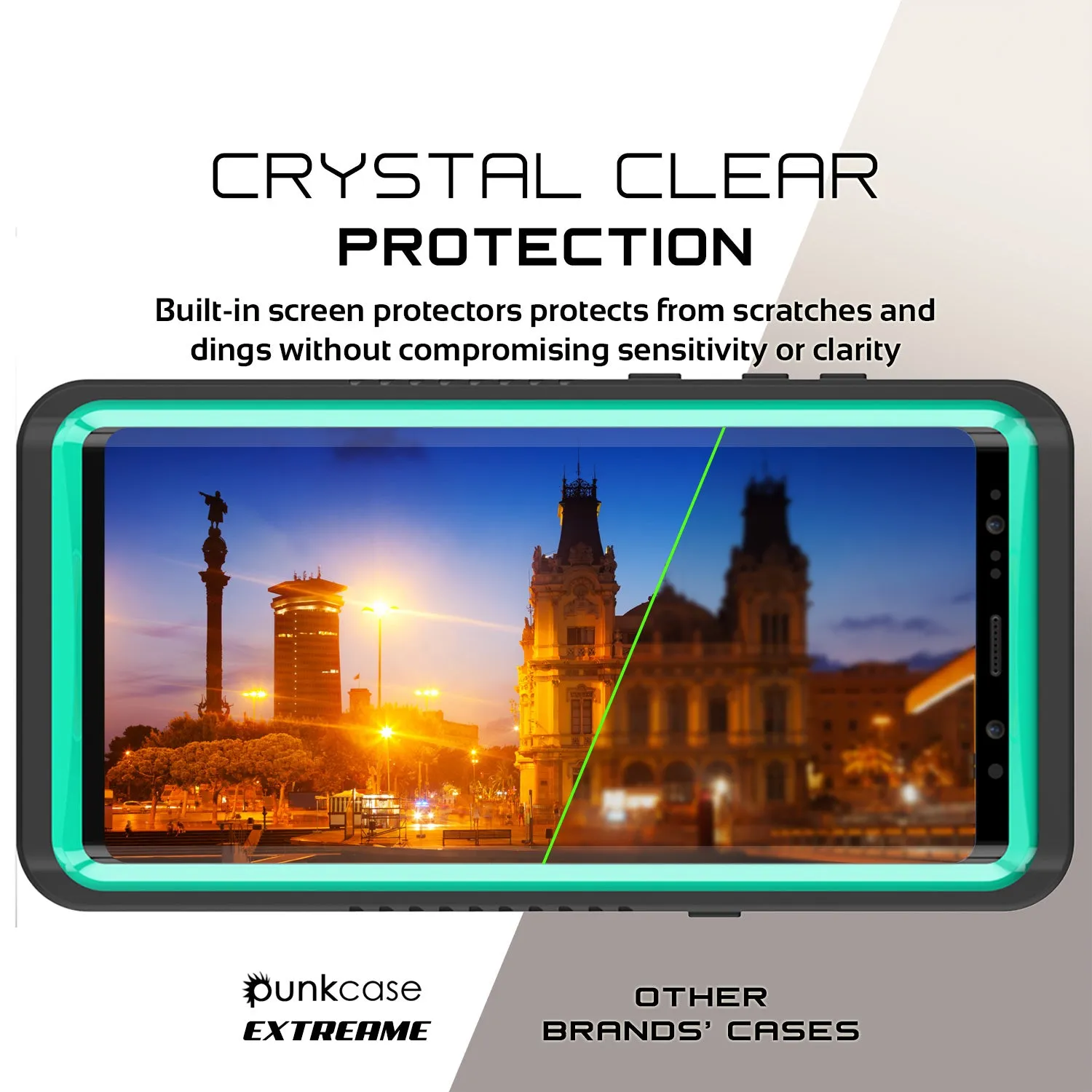 Galaxy Note 8 Anti-Shock Screen Protector Slim-Fit Case [Teal]