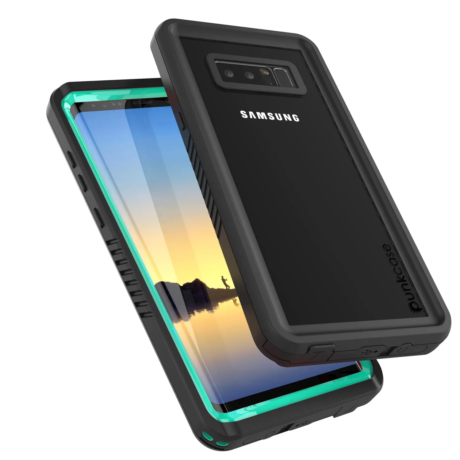 Galaxy Note 8 Anti-Shock Screen Protector Slim-Fit Case [Teal]