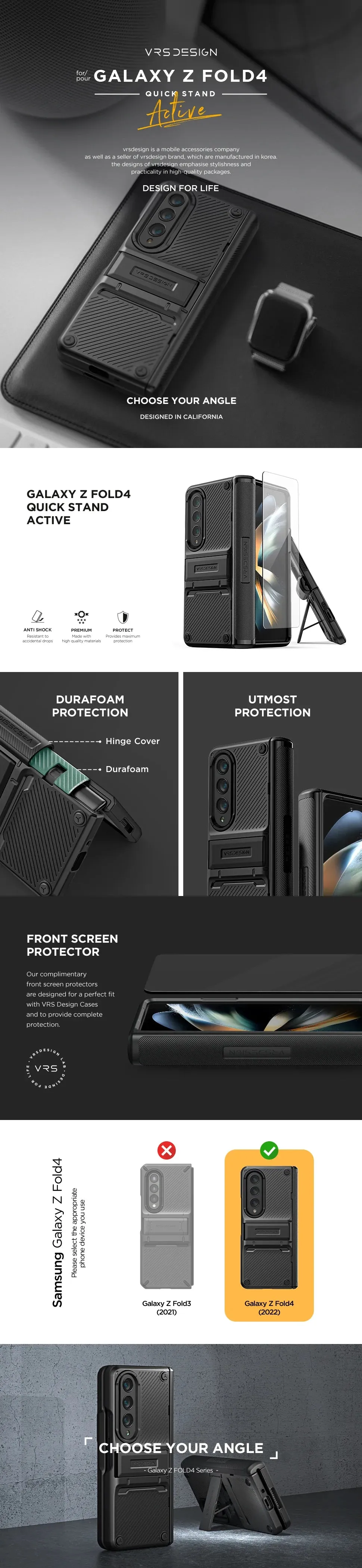 Galaxy Z Fold 4 Case Quick Stand Active