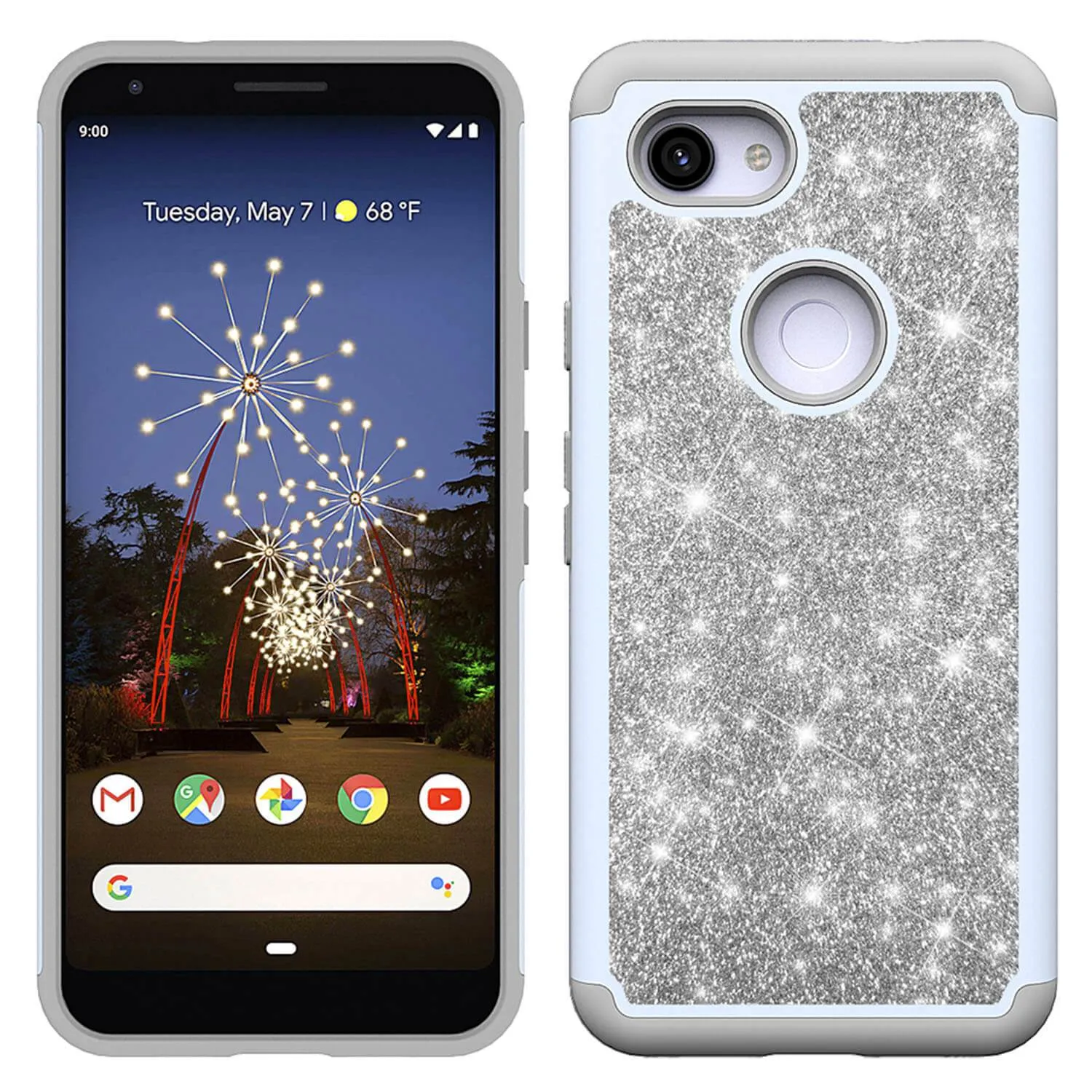 Google Pixel 3a Case - Glitter, TPU Shock Absorbing