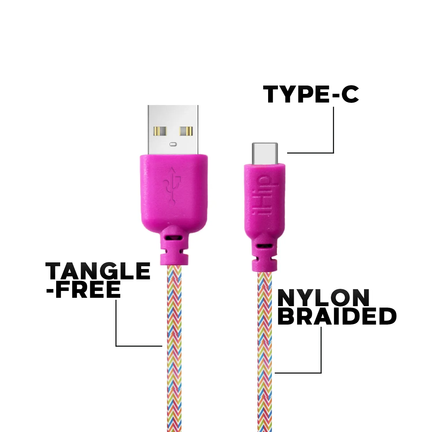 iHip 10ft Braided Type-C Charging Cable for Android