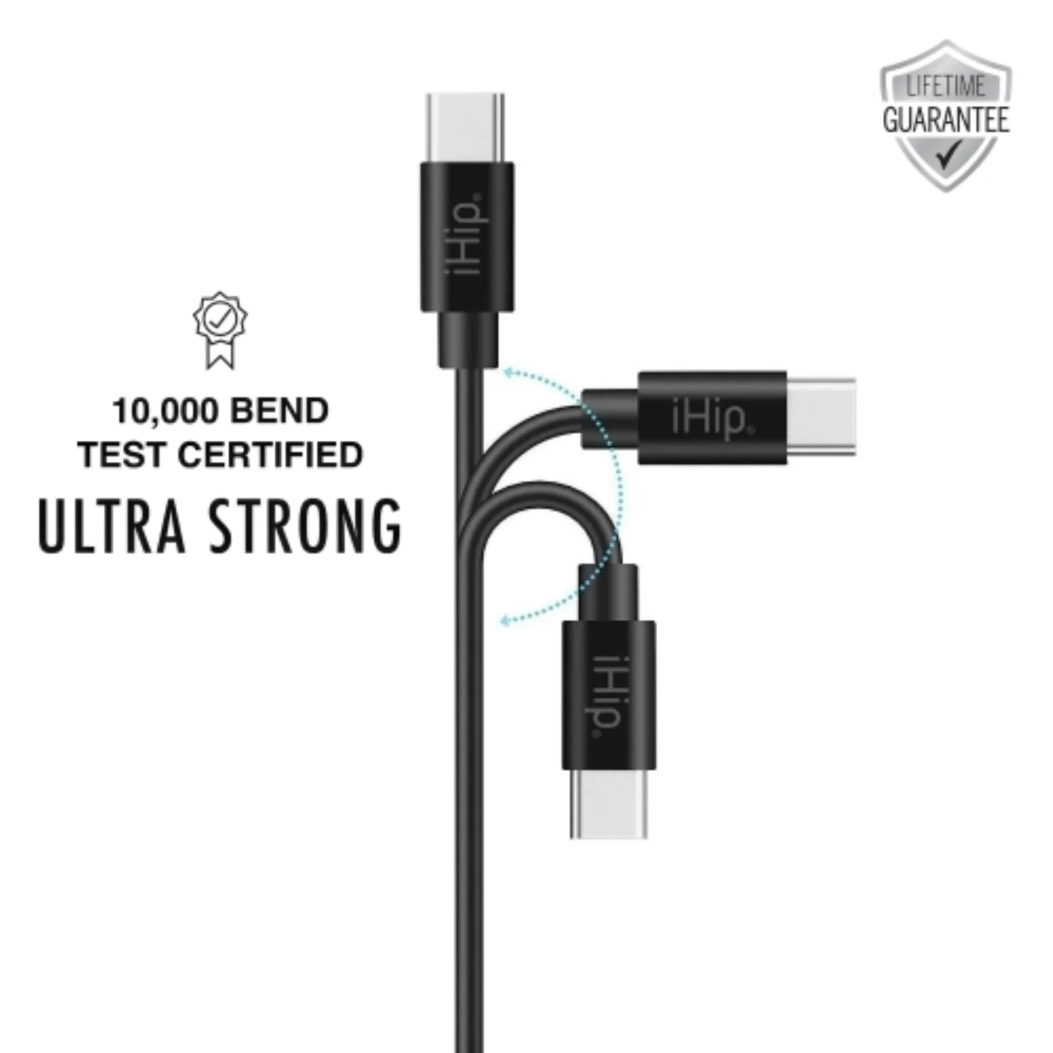 iHip 3ft PVC Black Cable Type-C Android