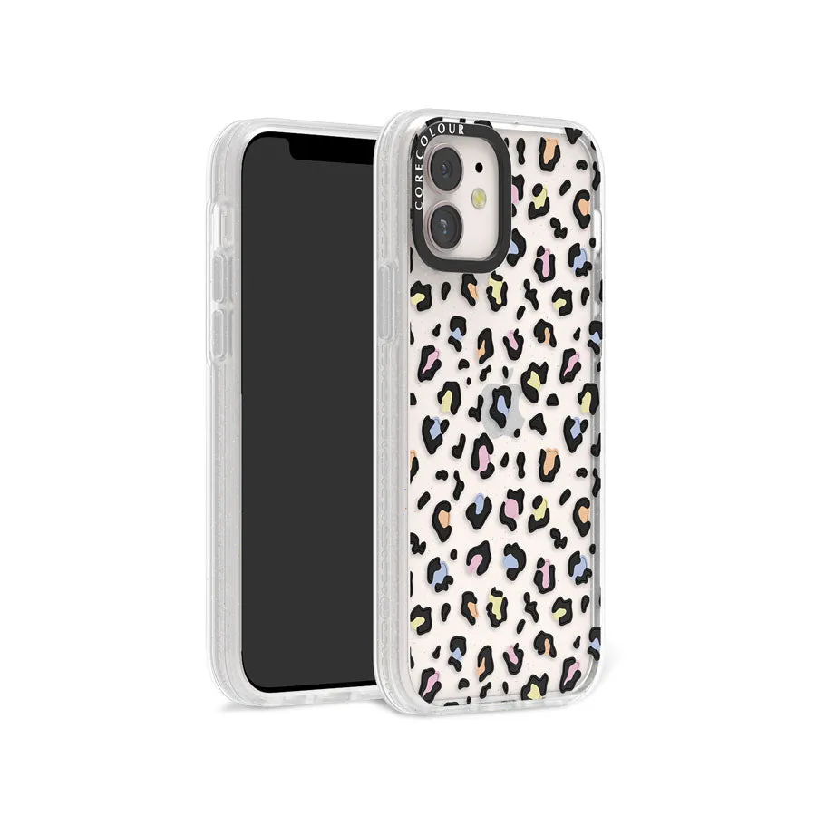 iPhone 12 Colourful Leopard Glitter Phone Case Magsafe Compatible