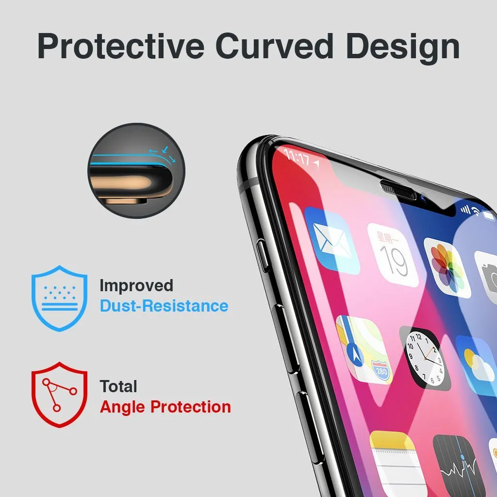 iPhone X /XS Screen Protector - 2 Pack, Clear Tempered Glass