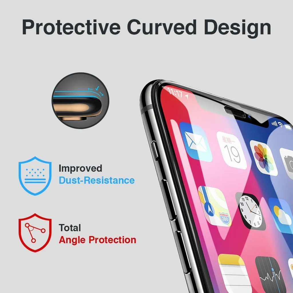 iPhone XS Max Screen Protector - 2 Pack, Clear Tempered Glass