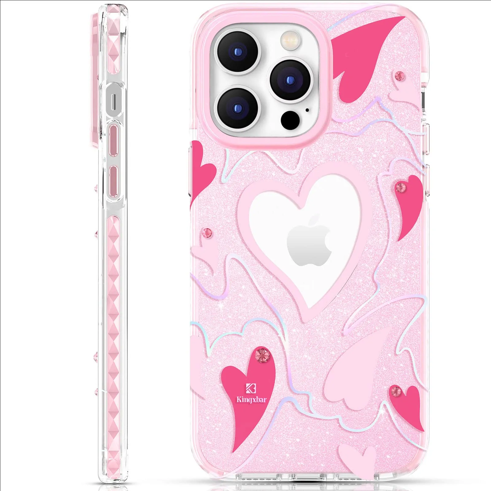 KINGXBAR Heart Star Swarovski Crystal Clear Hard PC Case Cover