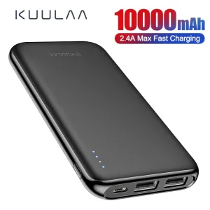 KUULAA Power Bank 10000 mAh Portable Charging Powerbank 10000mAh Poverbank USB External Battery Charger For Xiaomi Mi 9 8 iPhone