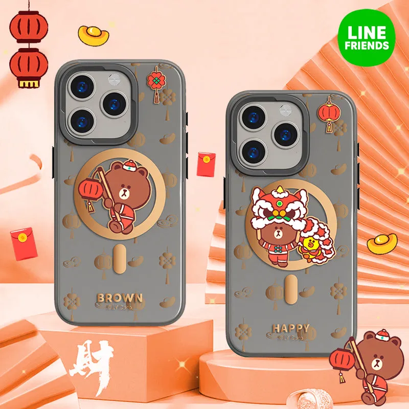 Line Friends Brown & Friends Happy Lunar Year MagSafe All-inclusive Shockproof IMD Protective Case Cover