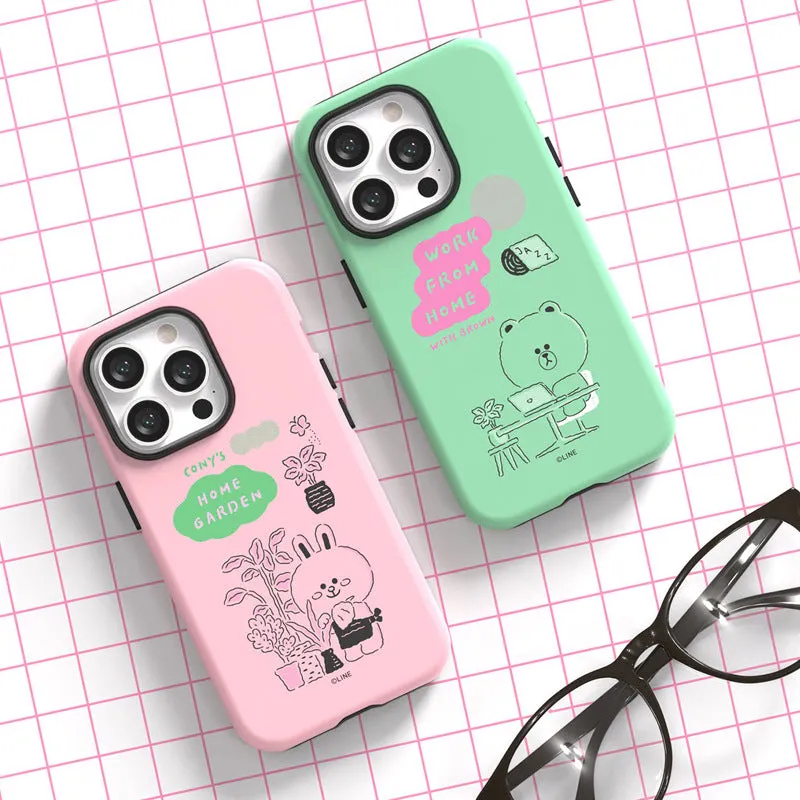 Line Friends Home Sweet Home Dual Layer TPU PC Shockproof Guard Up Combo Case Cover