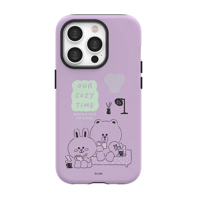 Line Friends Home Sweet Home Dual Layer TPU PC Shockproof Guard Up Combo Case Cover