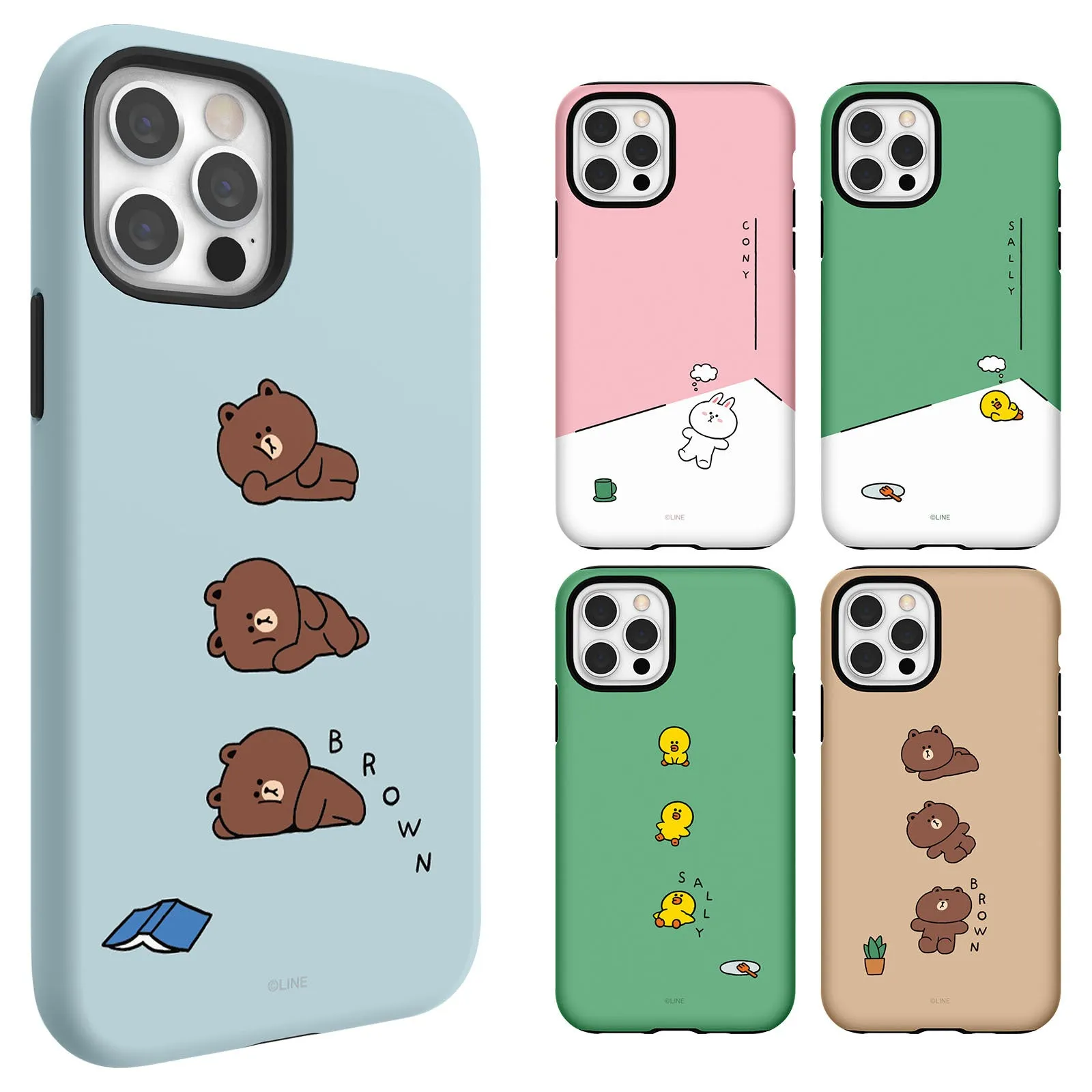 Line Friends Piece of Peace Dual Layer TPU PC Shockproof Guard Up Combo Case Cover